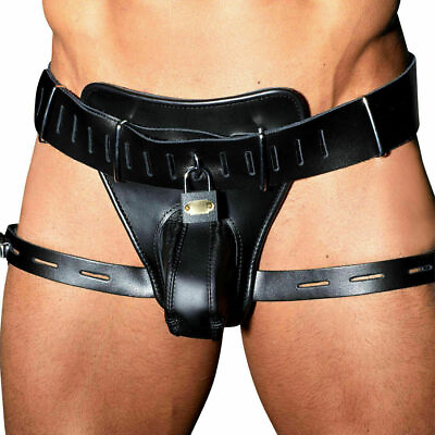 #ad Keuschheits String for Men#x27;s from Leather Jock Black With