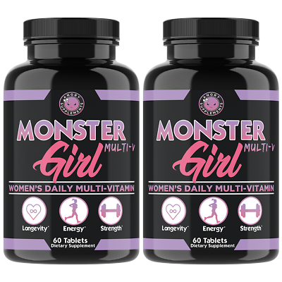#ad Angry Supplements Monster Girl Multi V Women#x27;s Daily Multi Vitamin 2 Pack