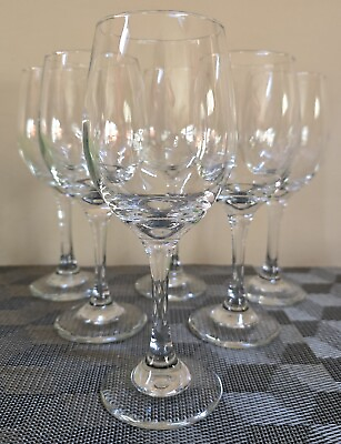 #ad Set of 6 Clear Stemmed Wine Glasses; 7.75quot; Tall