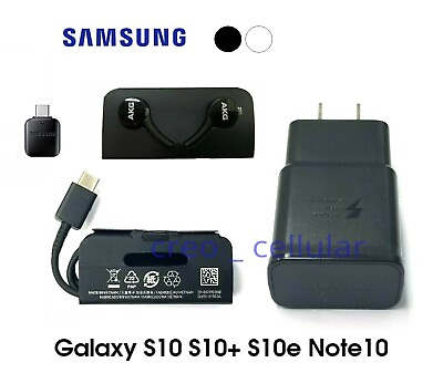 #ad Samsung Galaxy S10 Accessories Full Set OEM Charger AKG Adapter S10 Plus S10e