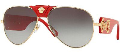 #ad Versace Sunglasses 0VE2150Q 100211 62 Gold Frame Grey Gradient Lenses $134.99