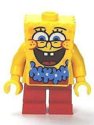 #ad LEGO Spongebob Squarepants Blue Lei Minifigure from Split 3818 Bagged