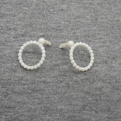 #ad Barbie Extra 6 Doll Earrings White Hoops Studs Barb Removed Easy In Out