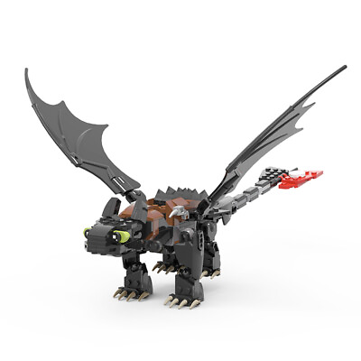 #ad Night Fury Toothless Dragon 234 Pieces Building Toys Building Toys MOC Build $27.72