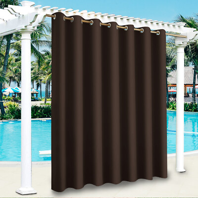 #ad 100*84in Extra Wide Waterproof Outdoor Curtains for Patio Blackout Drapes