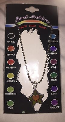 #ad Temperature Mood Color Changing Necklace Star With Heart Emotion Necklace
