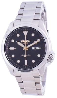 #ad Seiko 5 Sports Black Dial 24 Jewels S Steel Automatic SRPE57K1 100M Mens Watch