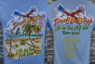#ad 2 sides Life On The Flip Side Tour Jimmy Buffett Shirt Light Blue S 5XL CC4205