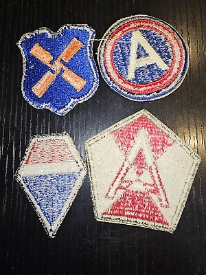 #ad WWII US Army Group Cut Edge Patch Lot x4 L@@K