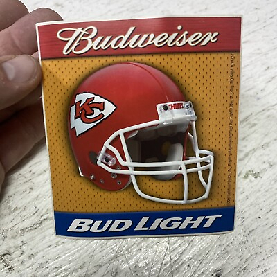 #ad Vintage 2000 Kansas City Chiefs Budweiser Bud Light NFL Football Sticker 4”x4.5”