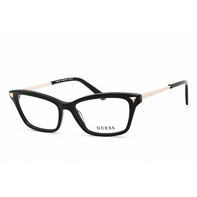 #ad Guess Women#x27;s Eyeglasses Shiny Black Plastic Cat Eye Shape Frame GU2797 S 001