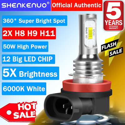 #ad 2pc H8 H9 H11 LED Headlight Bulb BY For Ninja ZX6R ZX10R ZX14 R Suzuki GSXR1000
