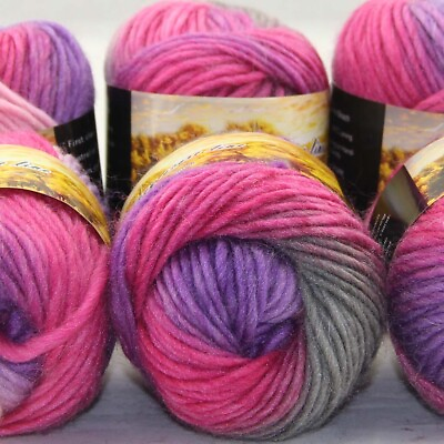 #ad Sale 6 Skeinsx50g NEW Hand Wool Knitting Yarn Chunky Colorful Scarves Shawls 02