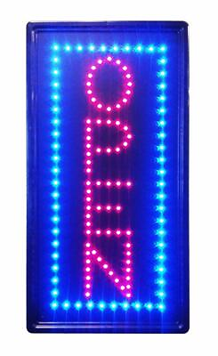 #ad Ultra Bright LED Neon Light Animated Motion with ON OFF Vertical OPEN Sign L100