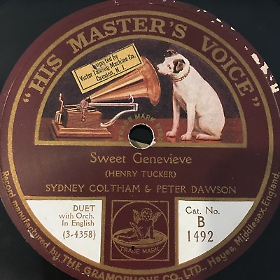 #ad Sydney Coltham Peter Dawson 78 rpm HMV B1492 SWEET GENEVIEVE prewar popular E