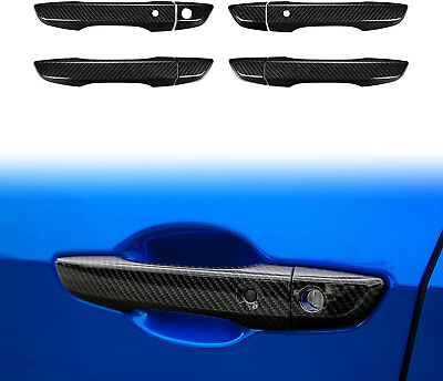 #ad For 2016 2021 Honda Civic CARBON FIBER LOOK 4 Dr Handle Covers W Front Smartkey