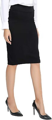#ad Urban CoCo Women#x27;s Elastic Waist Stretch Bodycon Midi Pencil Skirt