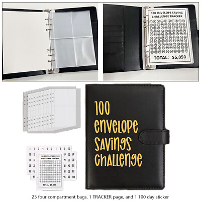 #ad 100 Envelope Challenge Binder Couple#x27;s 100 Day Challenge Savings Note book New
