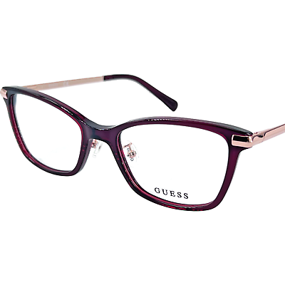 #ad Guess GU2890 D Women#x27;s Plastic Eyeglass Frame 069 Shiny Bordeaux 53 19 Adj Pads