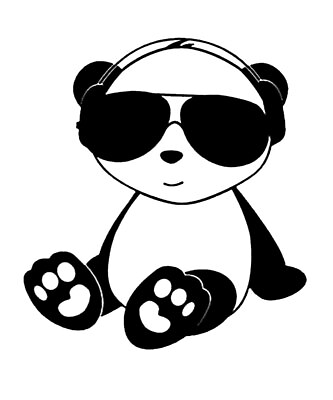 #ad Panda with Sunglasses Vinyl Decal Car Truck Window Tumbler Laptop Tablet Mug