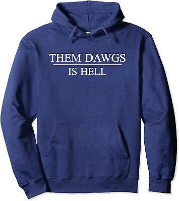 #ad Them Dawgs Is Hell Funny Saying Vintage Design Unisex Hooded Sweatshirt
