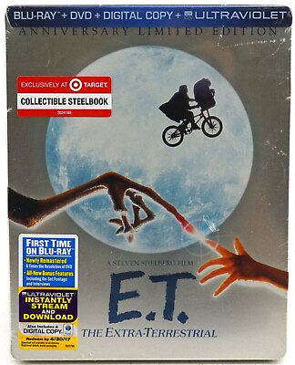 #ad New E.T. Anniversary Limited Edition Target Steelbook Blu ray DVD Digital