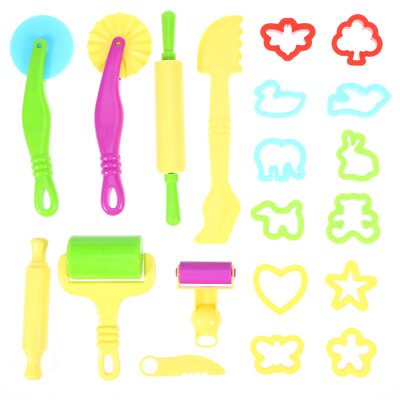 #ad Dough Fun for Kids: 20 Piece Creative Tool Set in Random Colors