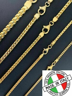 #ad Cadena Estilo Franco Unisex de Oro Laminado 14K Sobre Plata 925 Autentica Collar