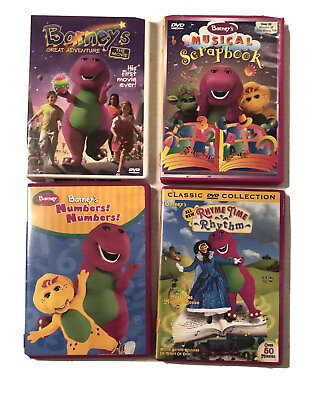 #ad Barney the Purple Dinosaur Childrens Kids TV Show Movies Videos on DVD LOT of 4
