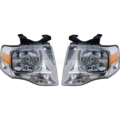 #ad New Set of 2 Left amp; Right Headlight Assembly Fits Ford Expedition 2007 2014 Capa $399.75