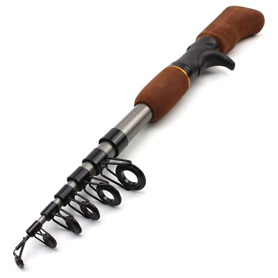 #ad Adjustable Telescopic Fishing Rod Fishing Tackle Rotating Spinning Extendable