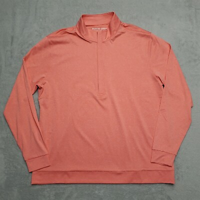 #ad Matte Grey Shirt Mens XL Coral Performance Stretch Base Layer 1 2 Zip Pullover