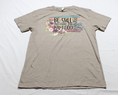 #ad Love In Faith Women#x27;s S S Be Still And Know Tee AK1 Heather Stone Size 2X