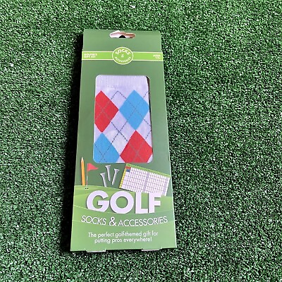 #ad Golf Golfer#x27;s Handy Dandy on the Green Gift Set Argyle Crew Socks size 6 12 NEW