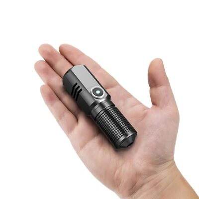 #ad K91 EDC LED Flashlight 800 High Lumens Compact Zoomable Rechargeable Pocke