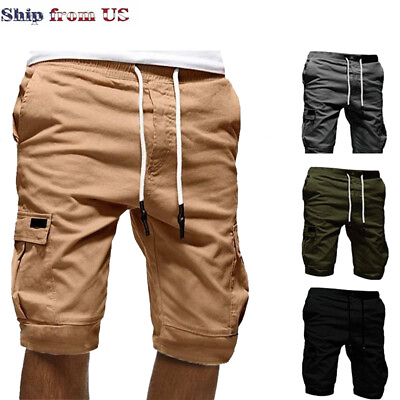 #ad Mens Shorts Pants Cargo Casual Chino Fashion 6 Pockets Summer Beach Trousers US