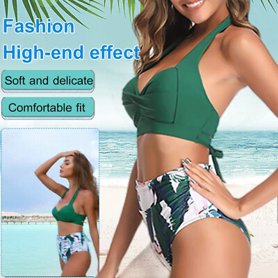 #ad Women Sexy Printed Bikini Set Push Up Bra High Waist Swimsuit Beachwear Swimwear