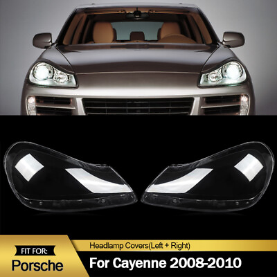 #ad Pair Headlight Headlamp Lens Cover For Porsche Cayenne 2008 2010 Left Right US