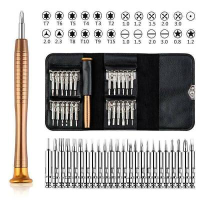 #ad 25 in 1 Screwdriver Set Precision Repair Mini Tool Kits with Black Leather Bag