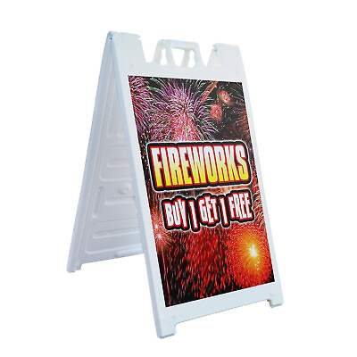 #ad A frame Sidewalk Fireworks Buy 1 Get 1 Free 24quot; x 36quot; Double Sided A Frame Sidew
