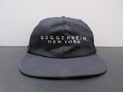 #ad VINTAGE Guggenheim Hat Cap One Size Black New York Art Museum Artist Mens 90s