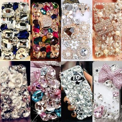 #ad Handmade Luxury Bling Diamond Rhinestone Crystal Jewelled Back Phone Case Cover