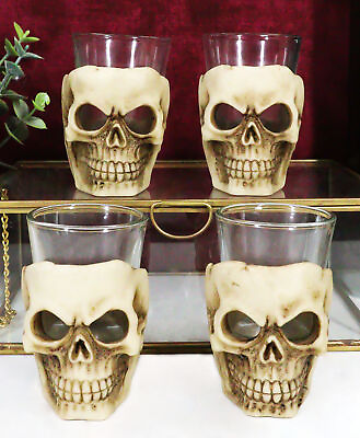 #ad Skull Shot Glass Set of 4 Shot Glasses Great for Whiskey Vodka Tequila or Scotch
