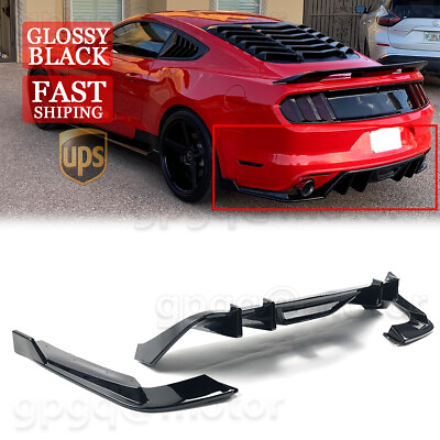 #ad For Ford Mustang 2015 2017 HN Style Rear Bumper Diffuser Apron Spats Splitter