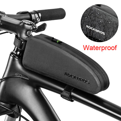 #ad ROCKBROS Waterproof Bicycle Front Top Tube Head Bag Road Bike Beam Saddlebags