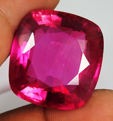 #ad Certified 79.90 Ct Natural Pink Ruby Cushion Cut Stunning Loose Gemstone