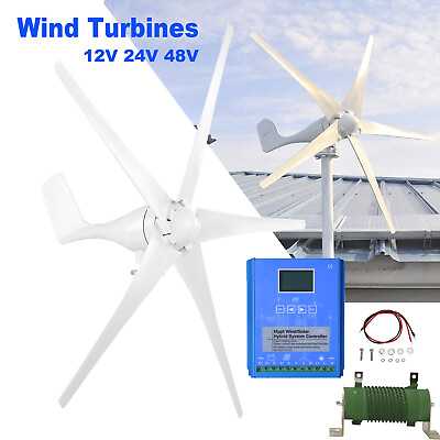 #ad 1200W Wind Turbine Generator 12 24V 48V MPPT Booster Lot Controller Turbine $445.49