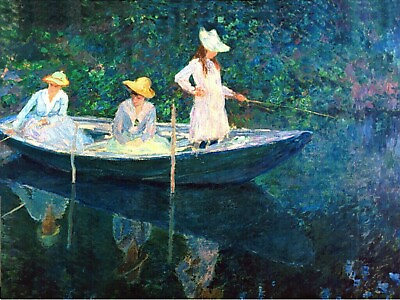 #ad Women Fishing by Claude Monet Giclee Fine Art Print Reproduction on Canvas