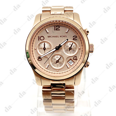 #ad Michael Kors MK5128 Women#x27;s Runway Rose Gold Stainless Steel Watch 38mm