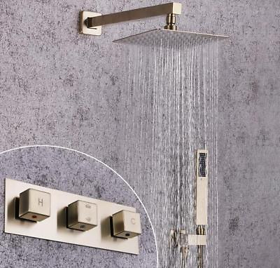 #ad Bathroom Shower System Brass Brushed Gold Shower Set 8quot; Stainless Shower head